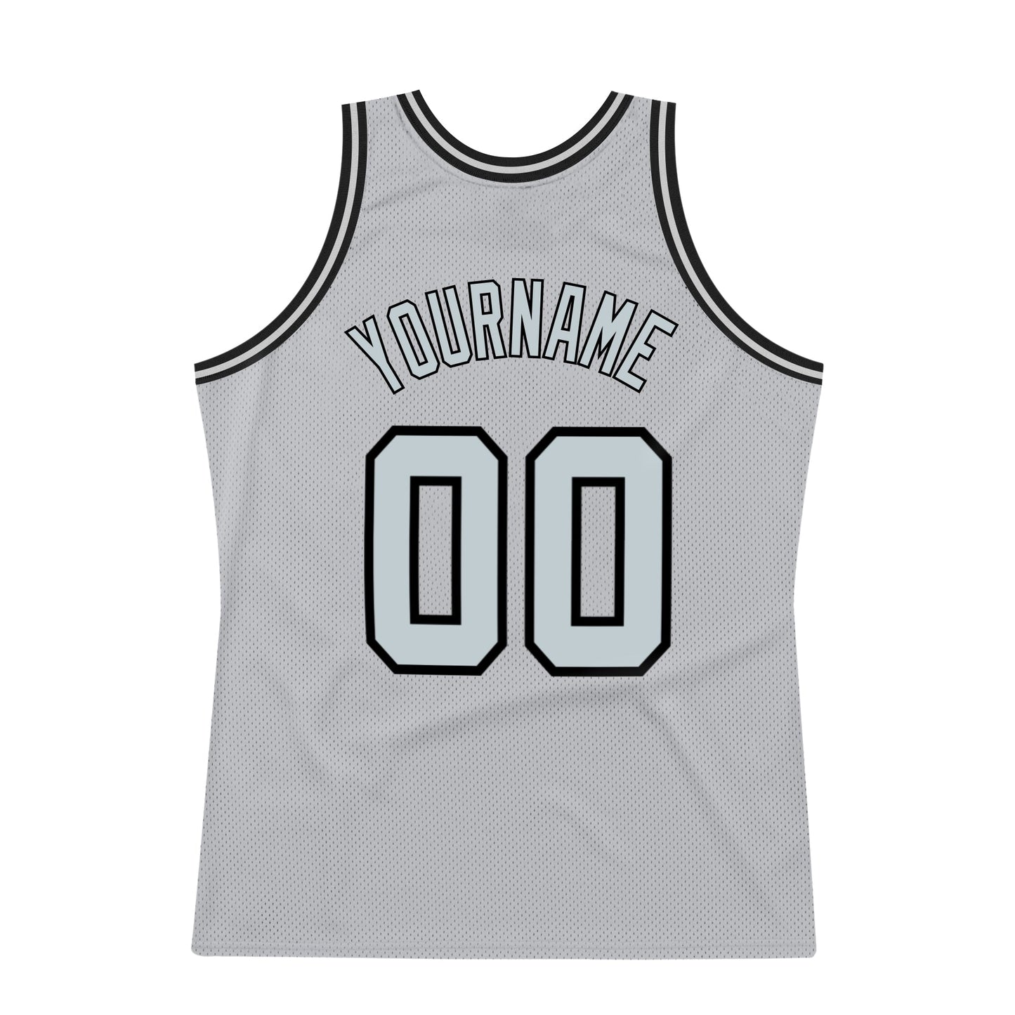 Custom Gray Silver-Black Authentic Throwback Basketball Jersey - Sky-Custom