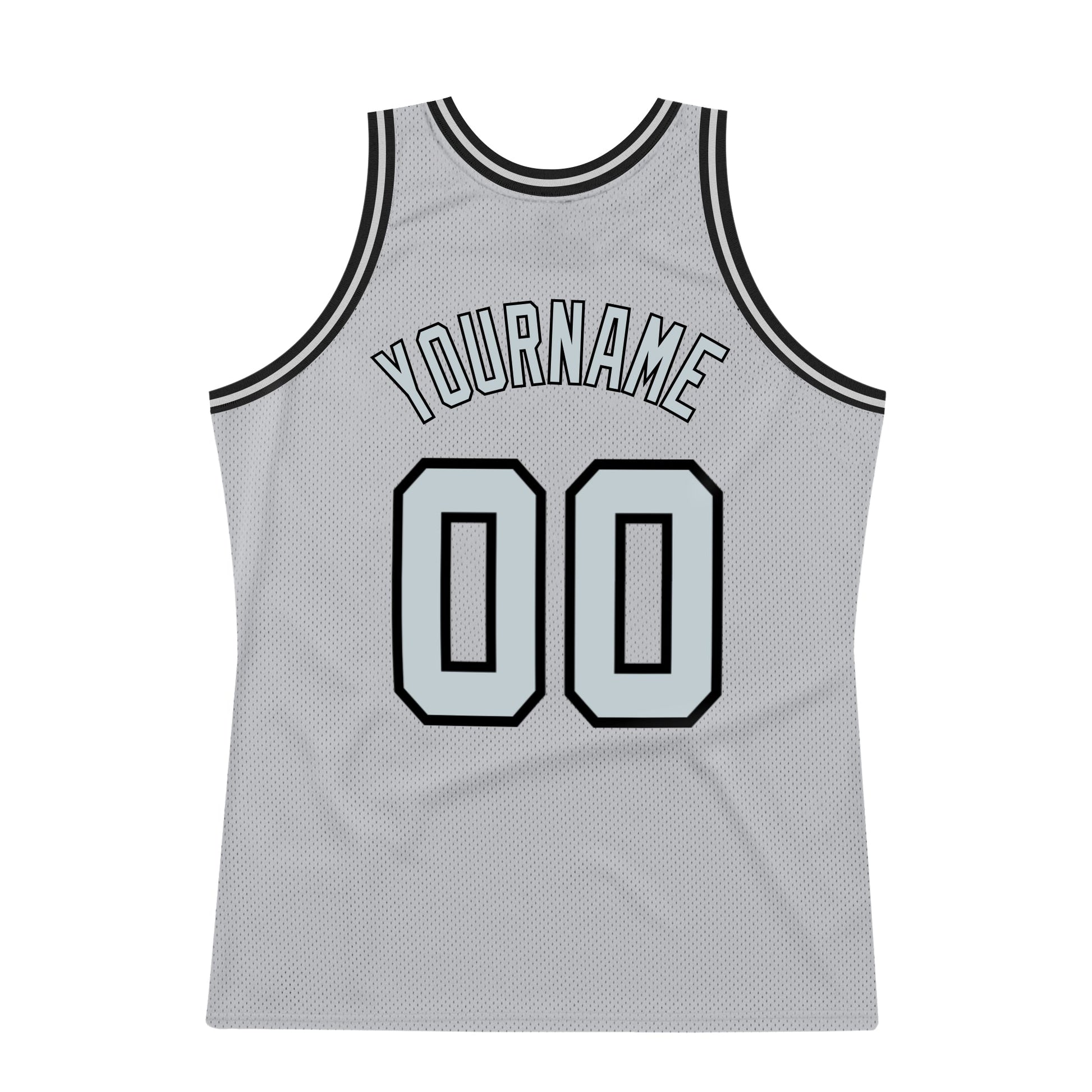 Custom Gray Silver-Black Authentic Throwback Basketball Jersey - Sky-Custom