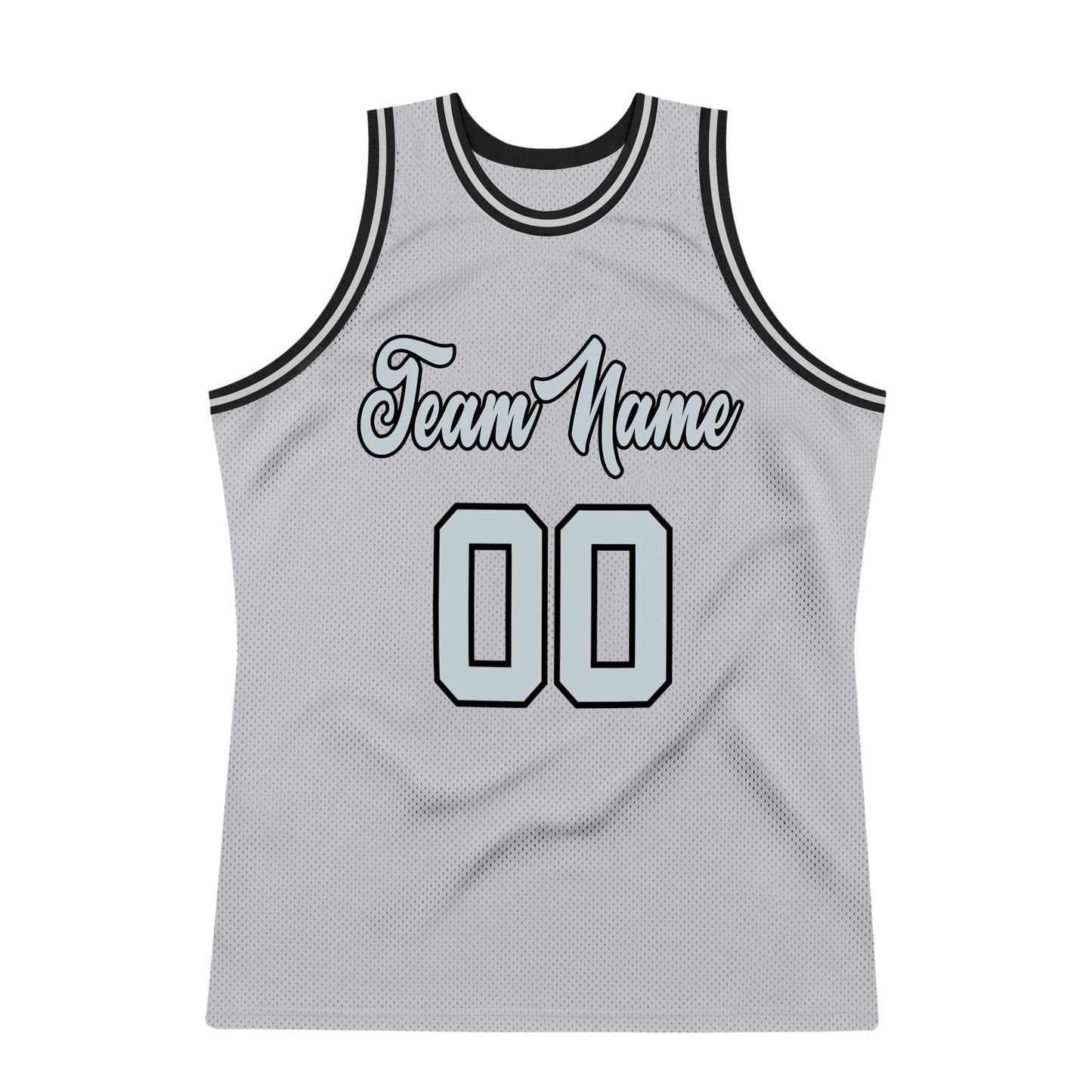 Custom Gray Silver-Black Authentic Throwback Basketball Jersey - Sky-Custom