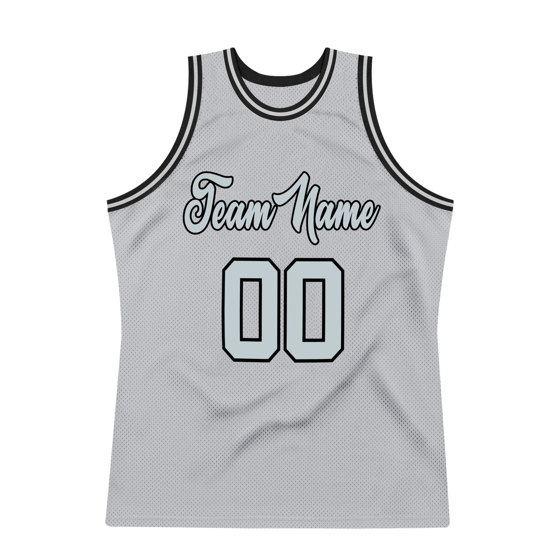 Custom Gray Silver-Black Authentic Throwback Basketball Jersey - Sky-Custom