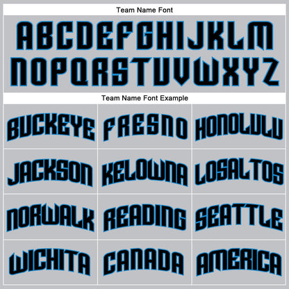 Custom Gray Black Pinstripe Black-Blue Authentic Basketball Jersey - Sky-Custom