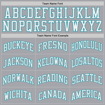 Custom Gray White-Teal Authentic Throwback Basketball Jersey - Sky-Custom
