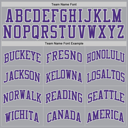 Custom Gray Purple-White Authentic Throwback Basketball Jersey - Sky-Custom