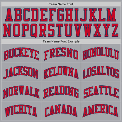 Custom Gray Red-Navy Authentic Throwback Basketball Jersey - Sky-Custom
