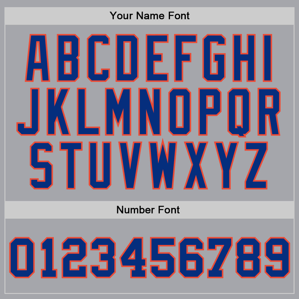 Custom Gray Royal-Orange Authentic Throwback Basketball Jersey - Sky-Custom