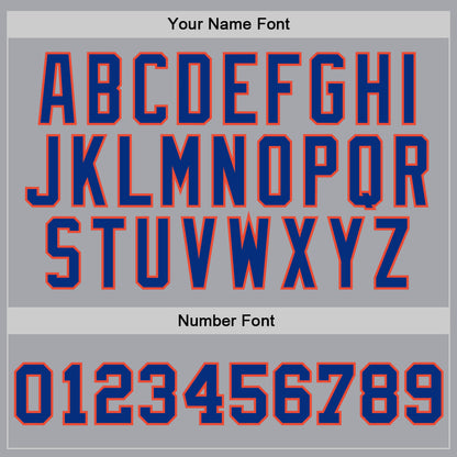 Custom Gray Royal-Orange Authentic Throwback Basketball Jersey - Sky-Custom