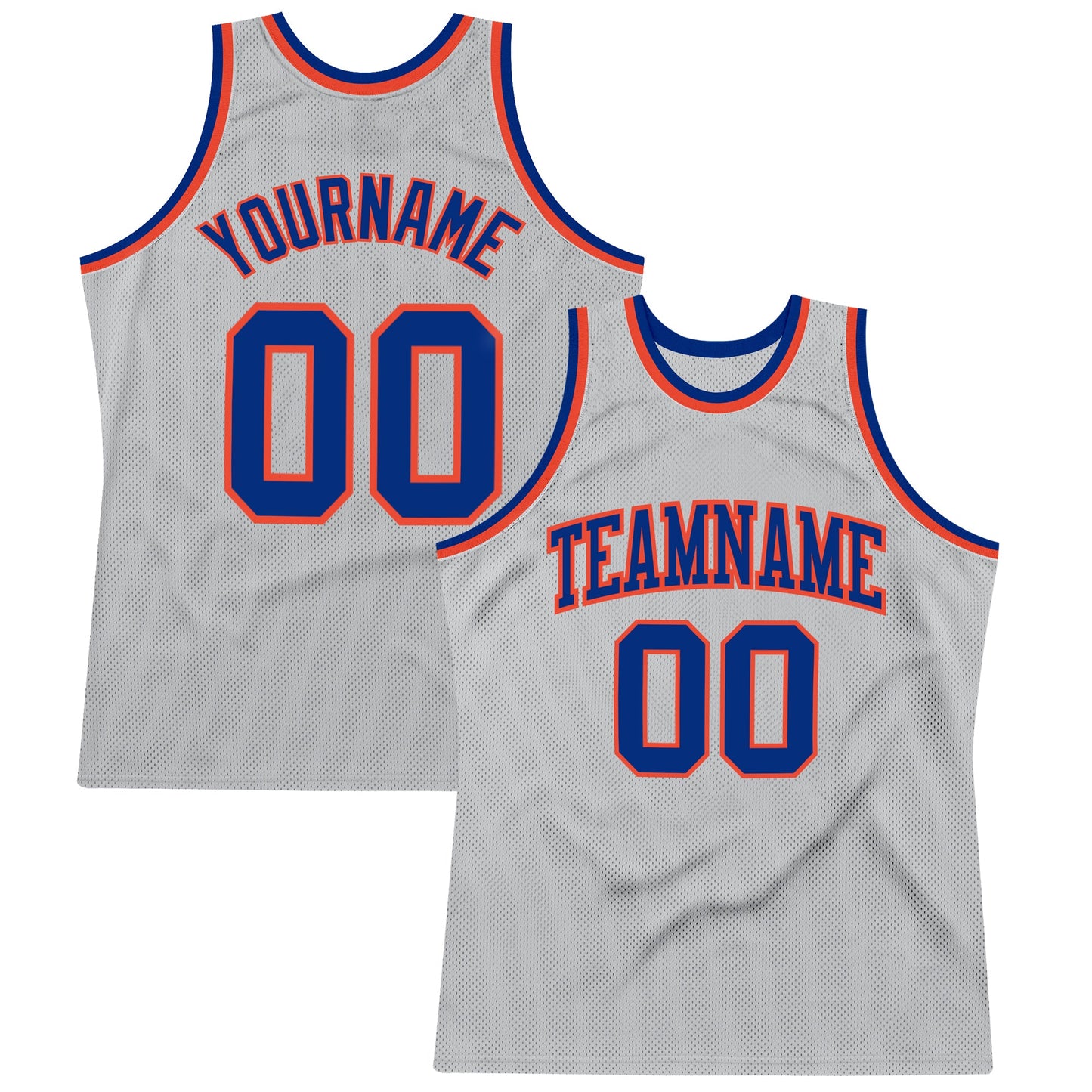 Custom Gray Royal-Orange Authentic Throwback Basketball Jersey - Sky-Custom
