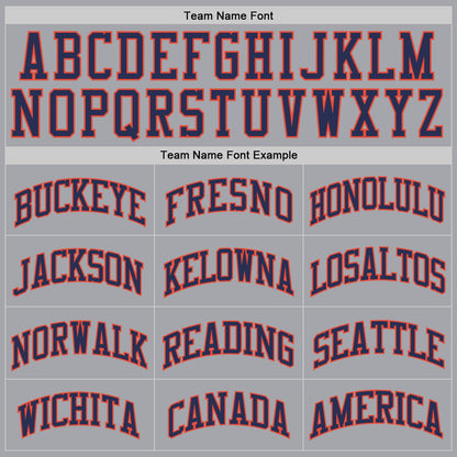Custom Gray Navy-Orange Authentic Throwback Basketball Jersey - Sky-Custom