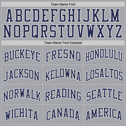 Custom Gray Navy-White Authentic Throwback Basketball Jersey - Sky-Custom