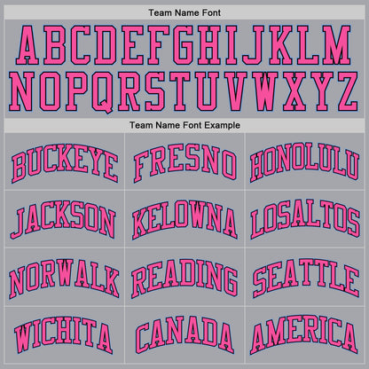 Custom Gray Light Blue-Pink Authentic Throwback Basketball Jersey - Sky-Custom