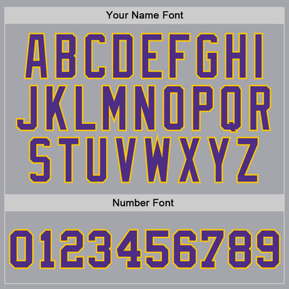 Custom Gray Purple-Gold Authentic Throwback Basketball Jersey - Sky-Custom