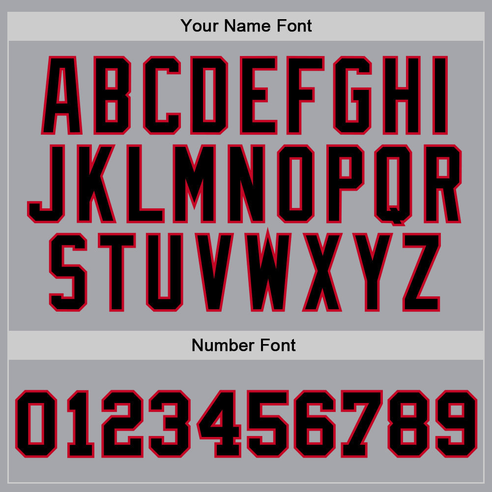 Custom Gray Black-Red Authentic Throwback Basketball Jersey - Sky-Custom
