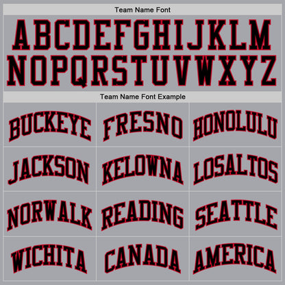 Custom Gray Black-Red Authentic Throwback Basketball Jersey - Sky-Custom