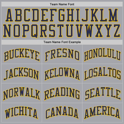 Custom Gray Navy-Gold Authentic Throwback Basketball Jersey - Sky-Custom