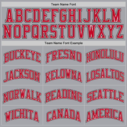 Custom Gray Red-Black Authentic Throwback Basketball Jersey - Sky-Custom