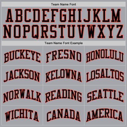 Custom Gray Black-Orange Authentic Throwback Basketball Jersey - Sky-Custom