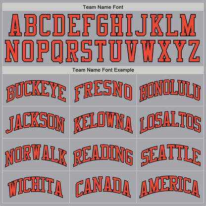 Custom Gray Orange-Black Authentic Throwback Basketball Jersey - Sky-Custom