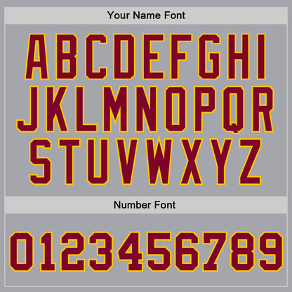 Custom Gray Maroon-Gold Authentic Throwback Basketball Jersey - Sky-Custom