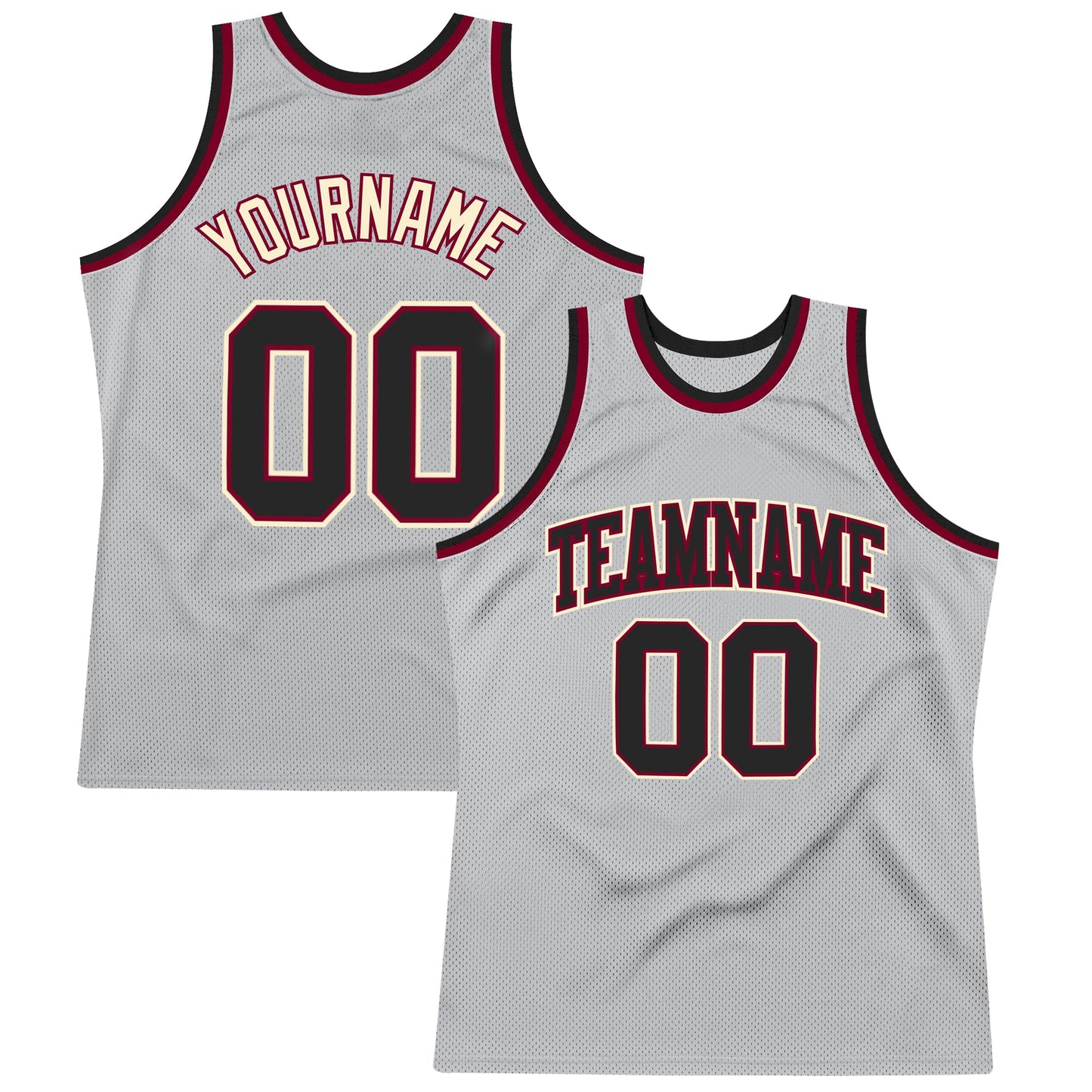 Custom Gray Black-Maroon Authentic Throwback Basketball Jersey - Sky-Custom