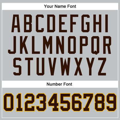 Custom Gray Brown-Gold Authentic Throwback Basketball Jersey - Sky-Custom