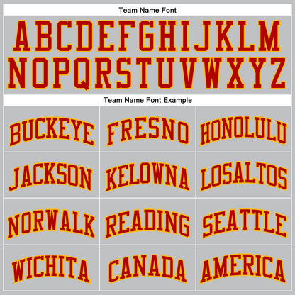 Custom Gray Red-Gold Authentic Throwback Basketball Jersey - Sky-Custom