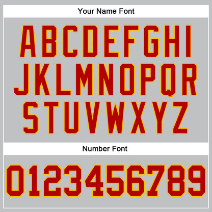 Custom Gray Red-Gold Authentic Throwback Basketball Jersey - Sky-Custom