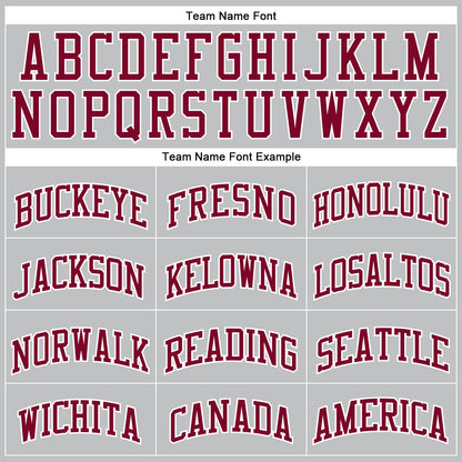 Custom Gray Maroon-White Authentic Throwback Basketball Jersey - Sky-Custom