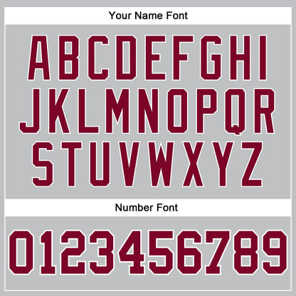 Custom Gray Maroon-White Authentic Throwback Basketball Jersey - Sky-Custom