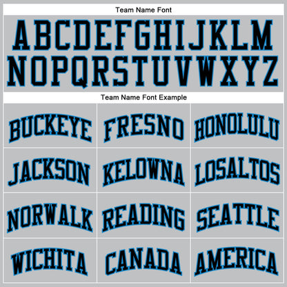 Custom Gray Black-Blue Authentic Throwback Basketball Jersey - Sky-Custom
