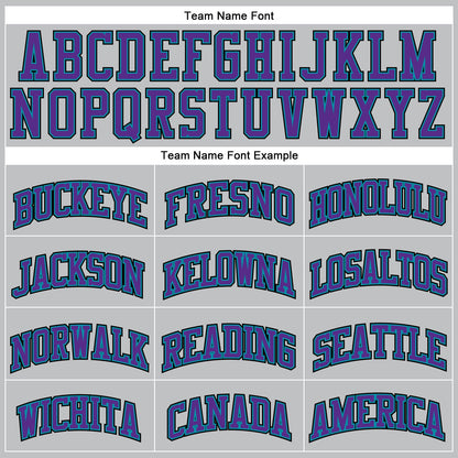 Custom Gray Purple Teal-Black Authentic Throwback Basketball Jersey - Sky-Custom
