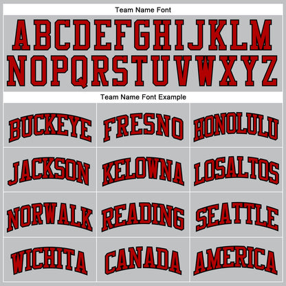 Custom Gray Red-Black Authentic Throwback Basketball Jersey - Sky-Custom