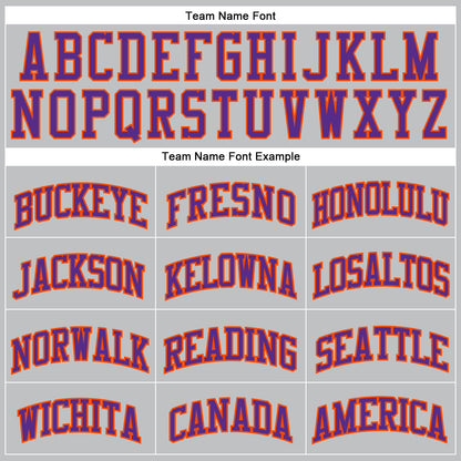 Custom Gray Purple-Orange Authentic Throwback Basketball Jersey - Sky-Custom