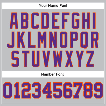 Custom Gray Purple-Orange Authentic Throwback Basketball Jersey - Sky-Custom