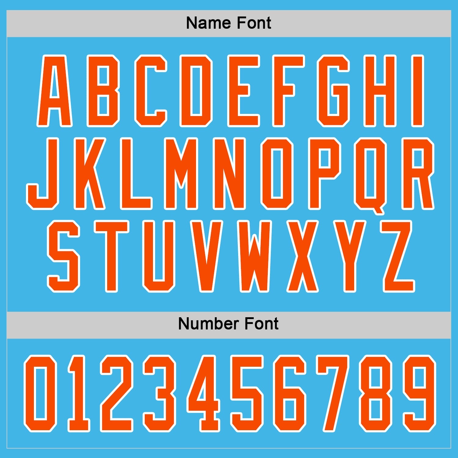 Custom Sky Blue Orange-White Hockey Jersey - Sky-Custom