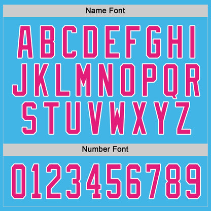 Custom Sky Blue Hot Pink-White Hockey Jersey - Sky-Custom