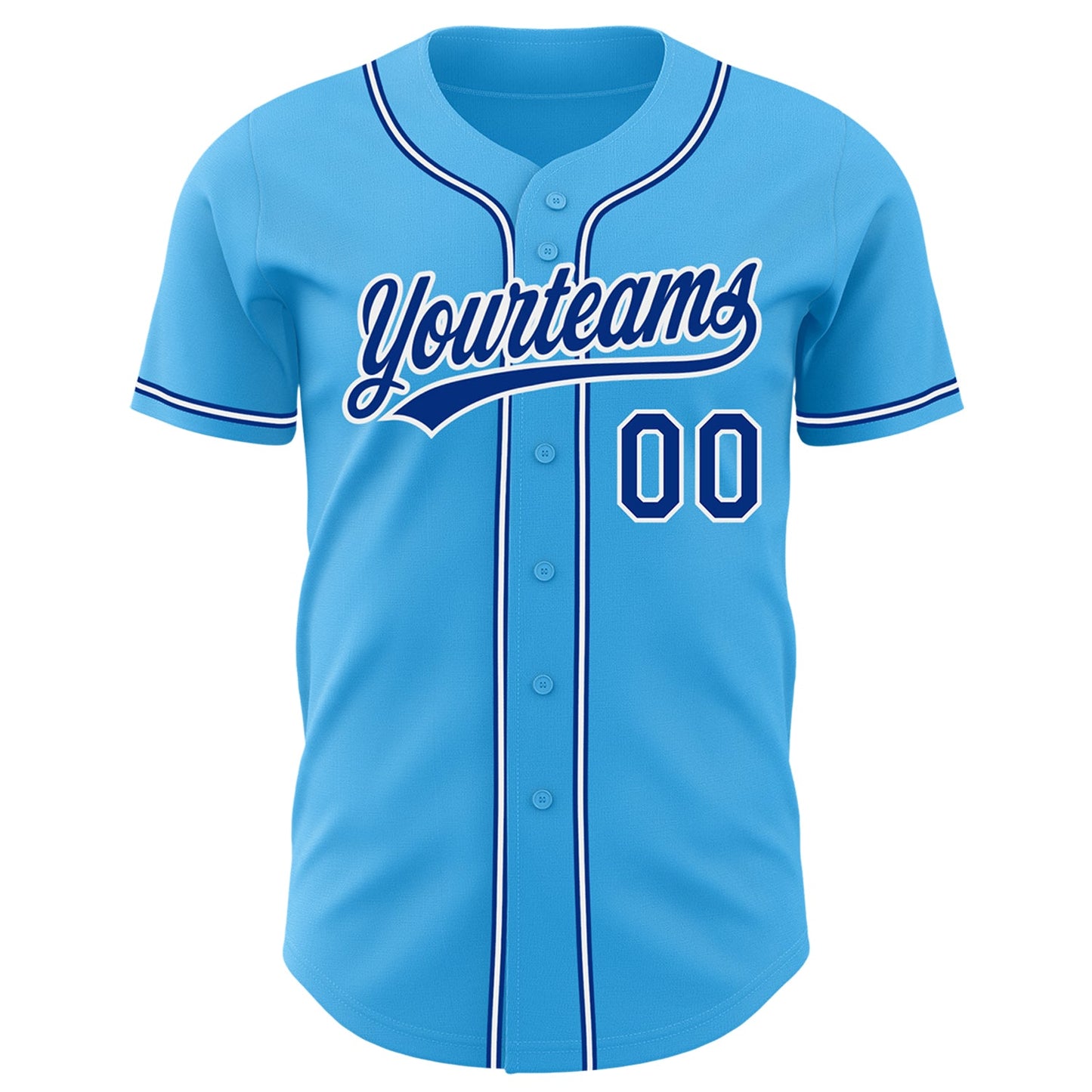 Custom Sky Blue Royal-White Authentic Baseball Jersey - Sky-Custom