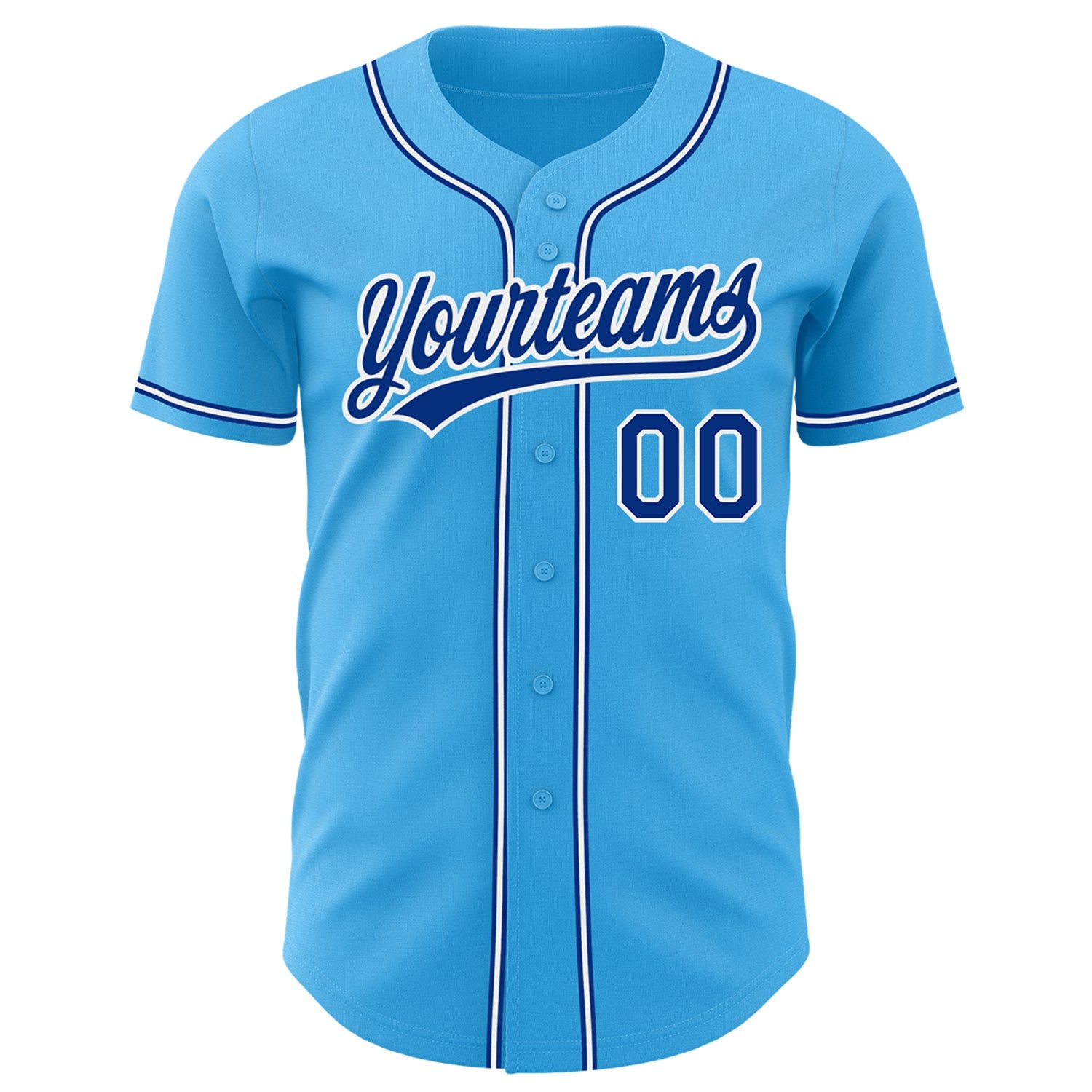 Custom Sky Blue Royal-White Authentic Baseball Jersey - Sky-Custom