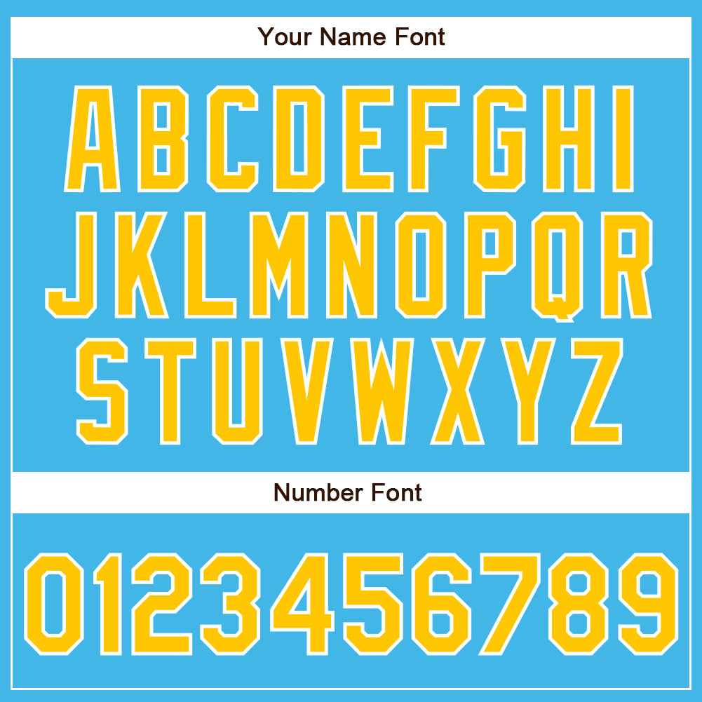 Custom Sky Blue Yellow-White Authentic Baseball Jersey - Sky-Custom