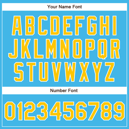 Custom Sky Blue Yellow-White Authentic Baseball Jersey - Sky-Custom