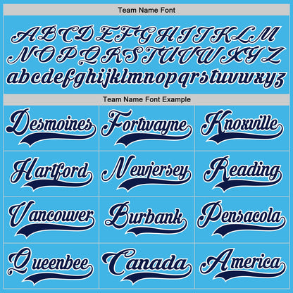 Custom Sky Blue Navy-White Hockey Jersey - Sky-Custom