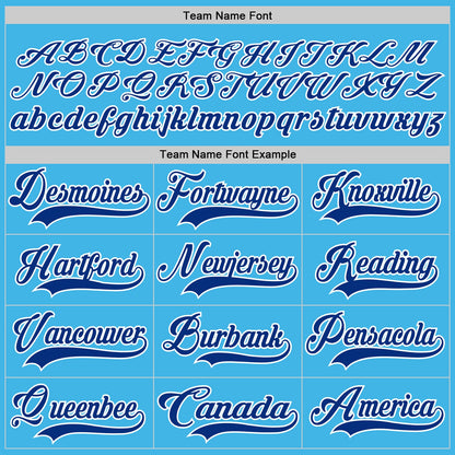 Custom Sky Blue Royal-White Hockey Jersey - Sky-Custom