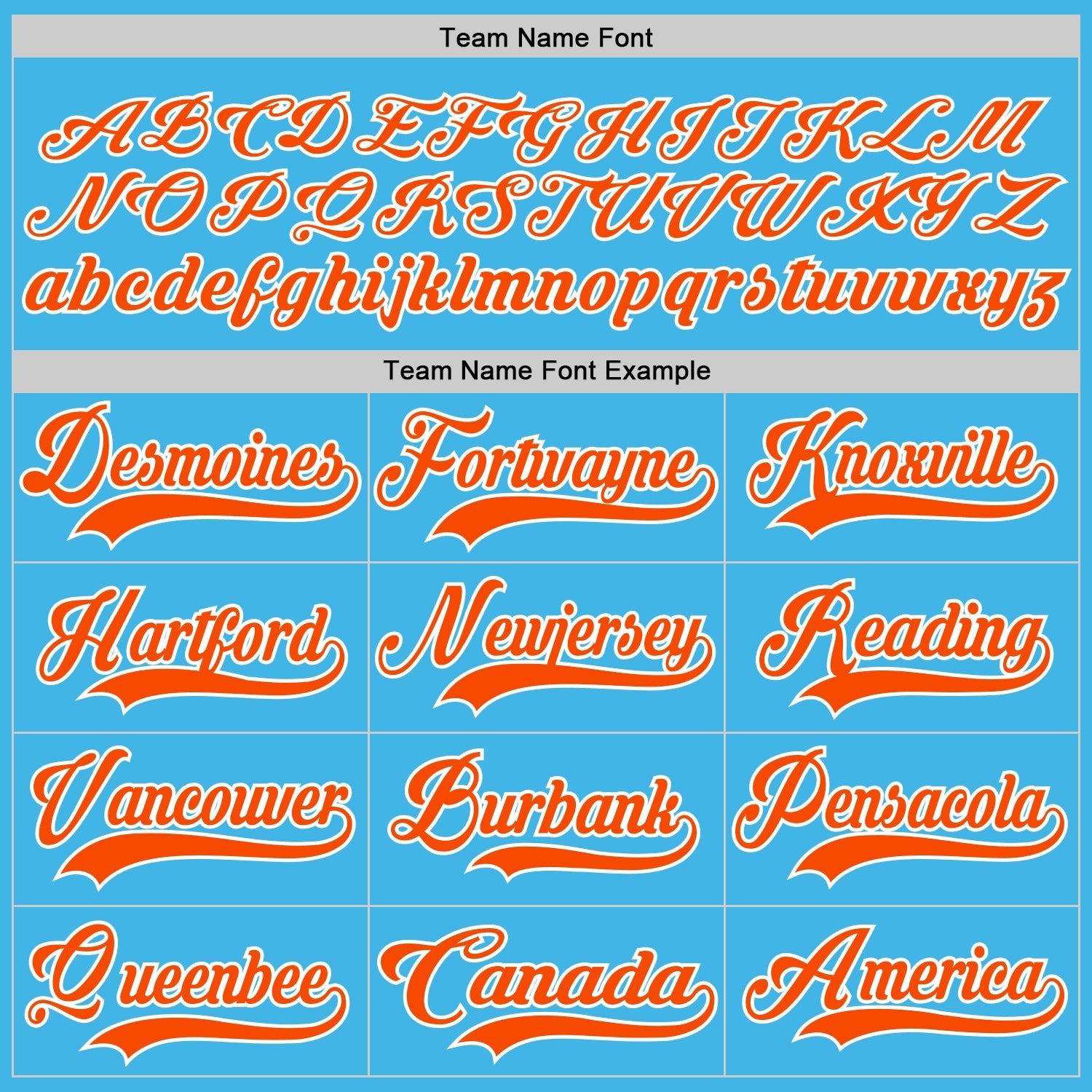 Custom Sky Blue Orange-White Hockey Jersey - Sky-Custom