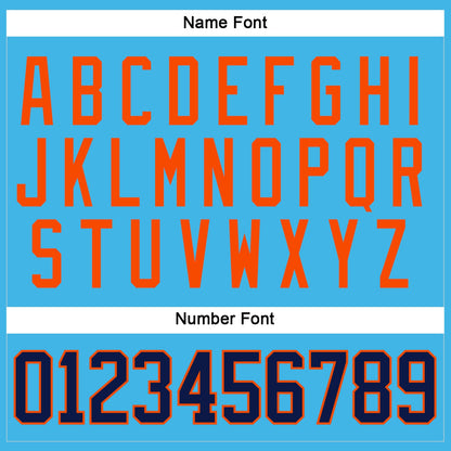 Custom Sky Blue Navy-Orange Hockey Jersey - Sky-Custom