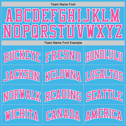 Custom Sky Blue Pink-White Authentic Basketball Jersey - Sky-Custom