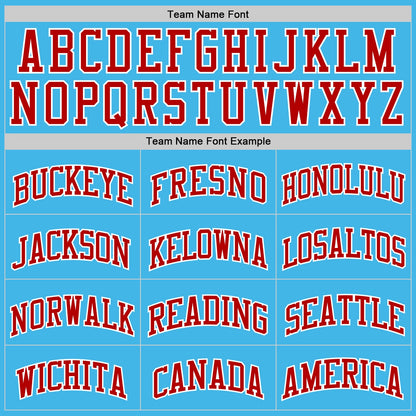 Custom Sky Blue Red-White Authentic Basketball Jersey - Sky-Custom