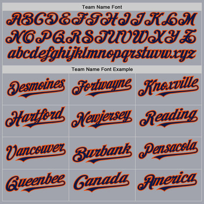 Custom Gray Navy Pinstripe Orange Authentic Sleeveless Baseball Jersey - Sky-Custom