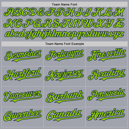 Custom Gray Navy Pinstripe Neon Green Authentic Sleeveless Baseball Jersey - Sky-Custom