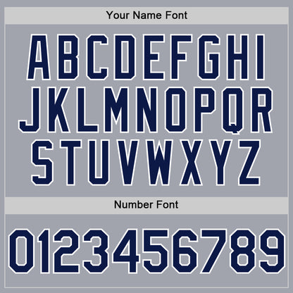 Custom Gray Navy Pinstripe White Authentic Sleeveless Baseball Jersey - Sky-Custom