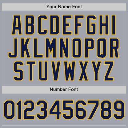 Custom Gray Navy Pinstripe Gold Authentic Sleeveless Baseball Jersey - Sky-Custom