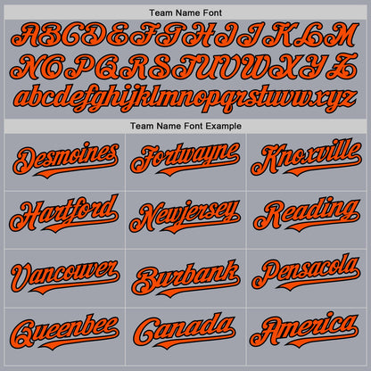 Custom Gray Black Pinstripe Orange Authentic Sleeveless Baseball Jersey - Sky-Custom